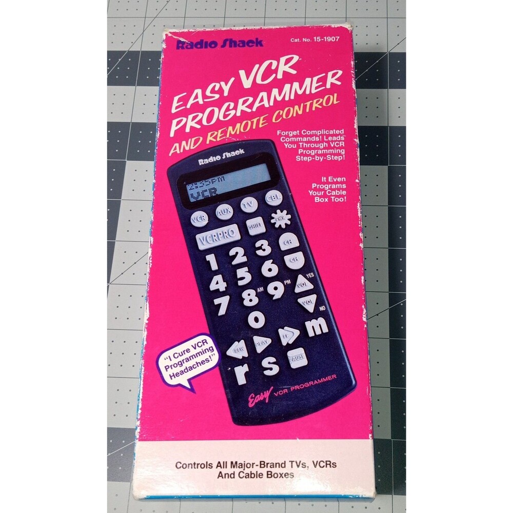 Vintage Radio Shack Easy VCR Programmer Remote Control w/ Box & Manual